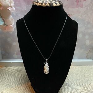 18k Plated And Mother of Pearl Pendant Necklace